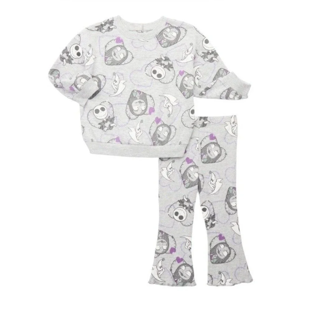 Nightmare Before Christmas Baby Girls Print Sweatshirt and Flared Leggings, 2pc